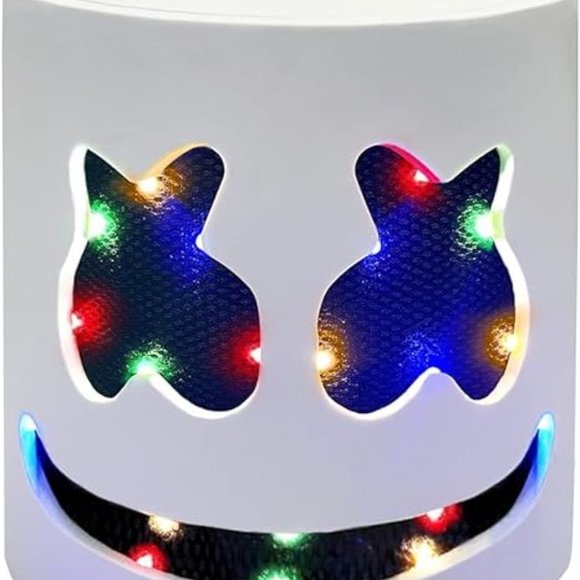 Light Weight Eva Foam DJ Marshmellow LED Halloween Helmet Mask + Batteries - Picture 2 of 7